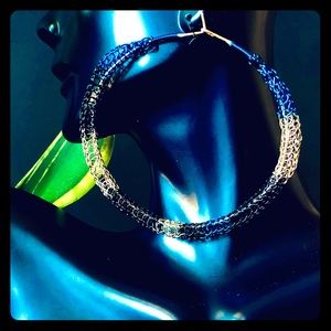 2.75” Lightweight Color Block Wire Hoops Earrings